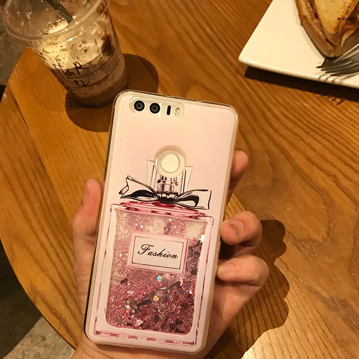 perfume bottle Динамический Жидкий чехол для huawei Honor 10 9 8X MAX mate 20 Lite 20X Y6 Pro Y7 Y9 Prime мягкий чехол с мультяшным единорогом - Цвет: perfume bottle