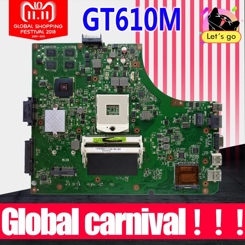 K53SD Motherboard REV5.1 GT610M 2GB RAM For ASUS A53S X53S K53S K53SD laptop Motherboard K53SD Mainboard K53SD Mainboard 100% OK