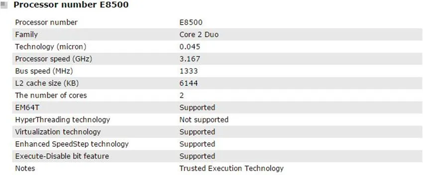 Процессор Intel Core 2 Duo E8500(6 Мб кэш-памяти, 3,16 ГГц, 1333 МГц FSB) SLB9K EO LGA775 настольный процессор Intel центральный процессор