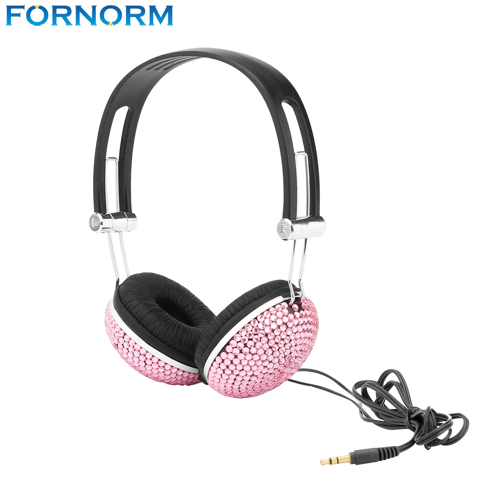 FORNORM HIFI Crystal Rhinestone Bling Headphones Beautiful and Lovely