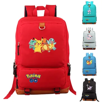 

Anime Pokemon Go Game Backpack canvas Pikachu Boys Girls Teenagers schoolbag Rucksack men women shoulder travel bag