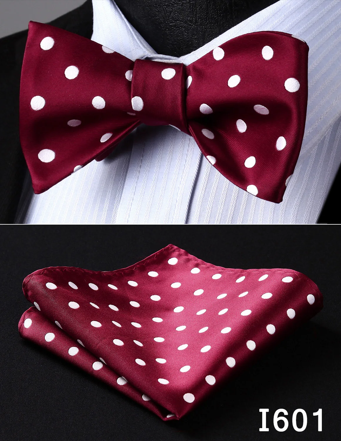 Классические Вечерние и свадебные мужские шелковые тканые галстуки-бабочки в горошек# I6 - Цвет: I601