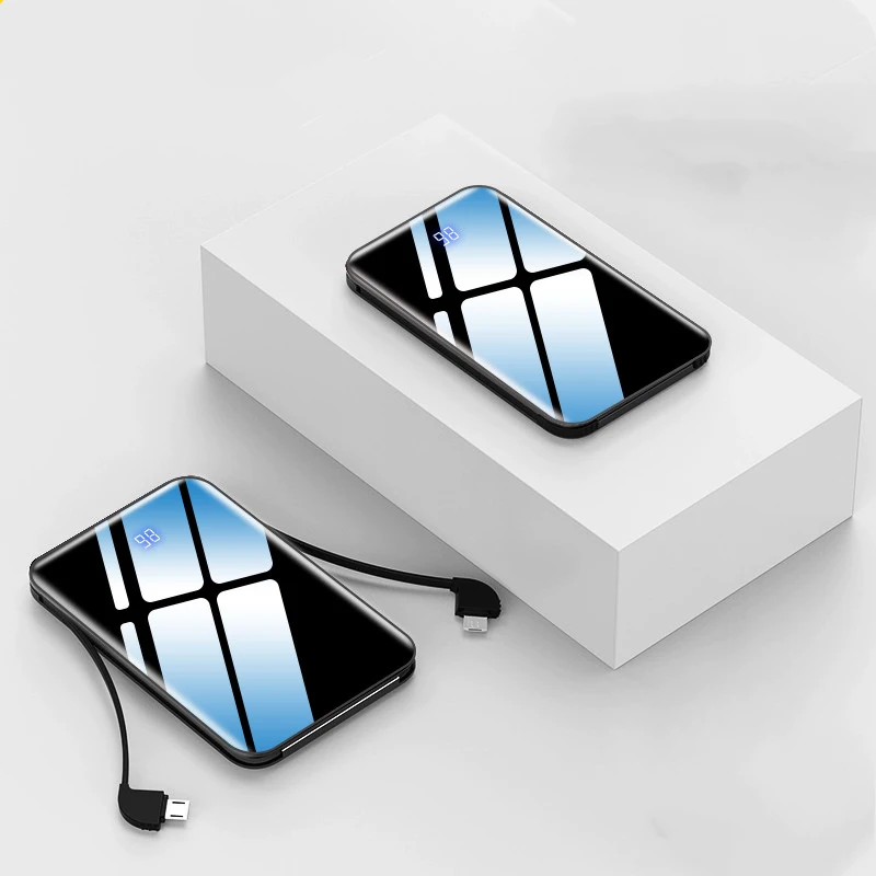 

8000mAh Mirror Screen Power Bank Portable Qi Wireless External Battery Poverbank For Xiaomi iPhone Huawei Sasmung Powerbank
