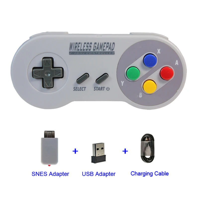 Беспроводные геймпады 2,4 ГГц джойстик Джойстик контроллер для SNES Super Zend классический мини пульт дистанционного управления аксессуары - Цвет: Color