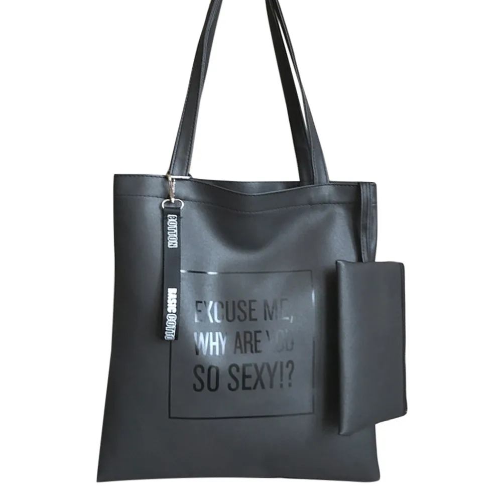 Aelicy женская сумка из искусственной кожи, осенняя сумка, большой размер, женская сумка на плечо, винтажные повседневные женские сумки, женские сумки известных брендов - Цвет: Черный