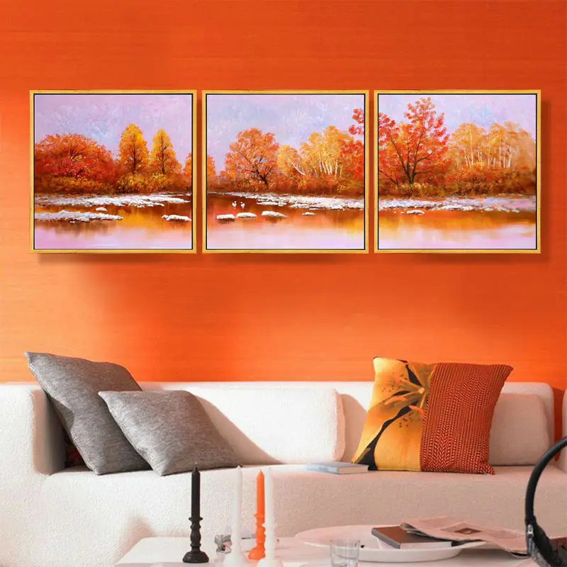 Hand painted oil painting on canvas 3 piece canvas art wall art for living room