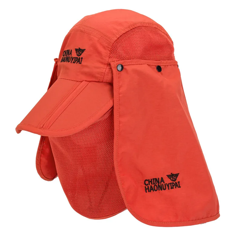 

Outdoor UV Protection Cap Removable Sun Hat Neck Protection Hiking Camping Fishing Hunter Male Full Face Mask Men's Caps 4 Color
