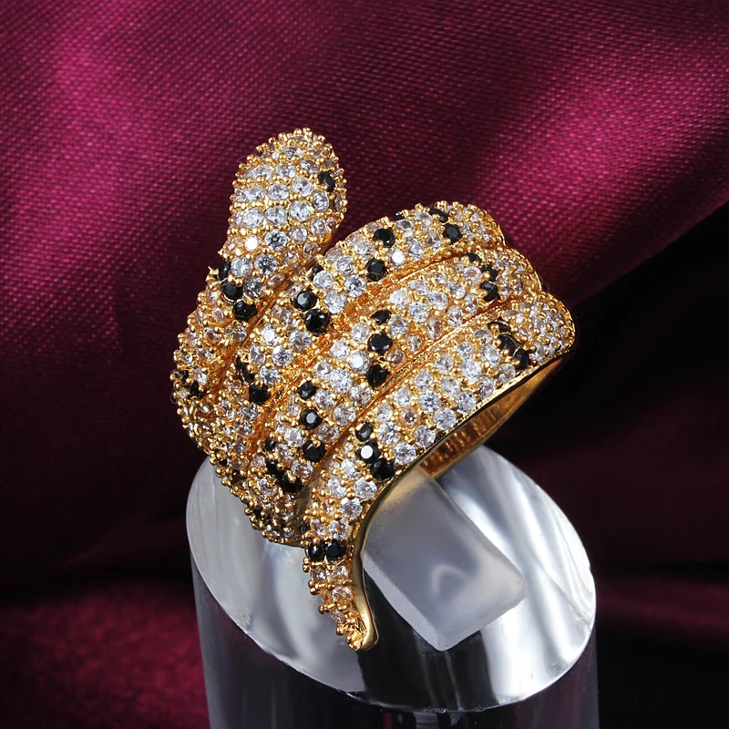 Модные ювелирные изделия для вечеринок кольцо в виде змеи золотого цвета