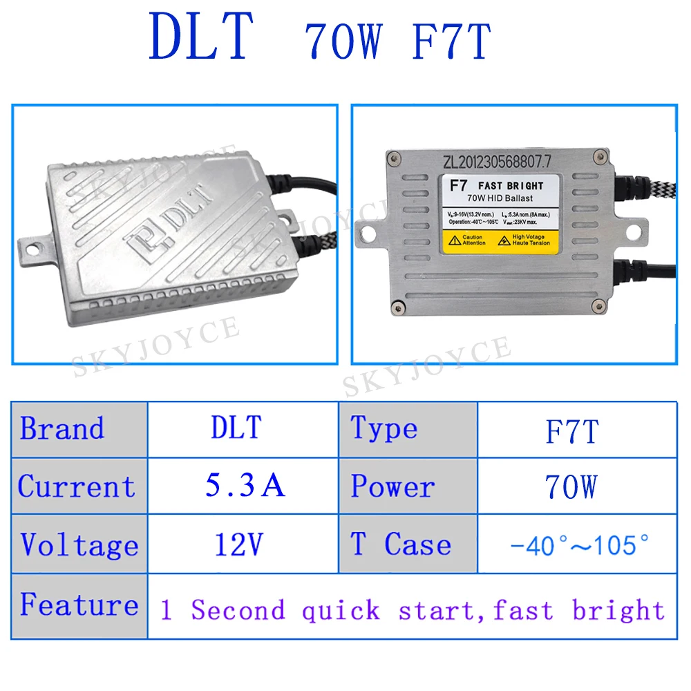 SKYJOYCE 12 в 70 Вт DLT F7 HID балласт Быстрый Яркий Быстрый старт DLT F7T HID Балласт реактор для автомобильных фар 70 Вт HID комплект