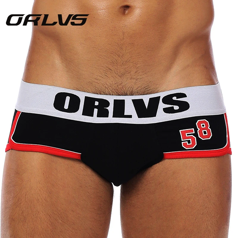 ORLVS OR39 Men's ❘' style Colorful Breathable Big U-touch Briefs Environmental Male Wear-resisting Pure Cotton Gay Underpants |