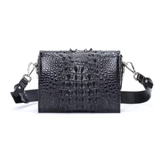 Модный женский мини-кошелек из натуральной крокодиловой кожи, женская сумка с широким плечевым ремнем, женская синяя сумка-мессенджер из натуральной кожи аллигатора
