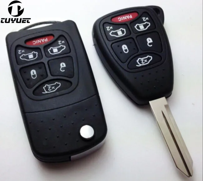 6 Buttons Chrysler Modifed key shell with Battery Clamp (1)1