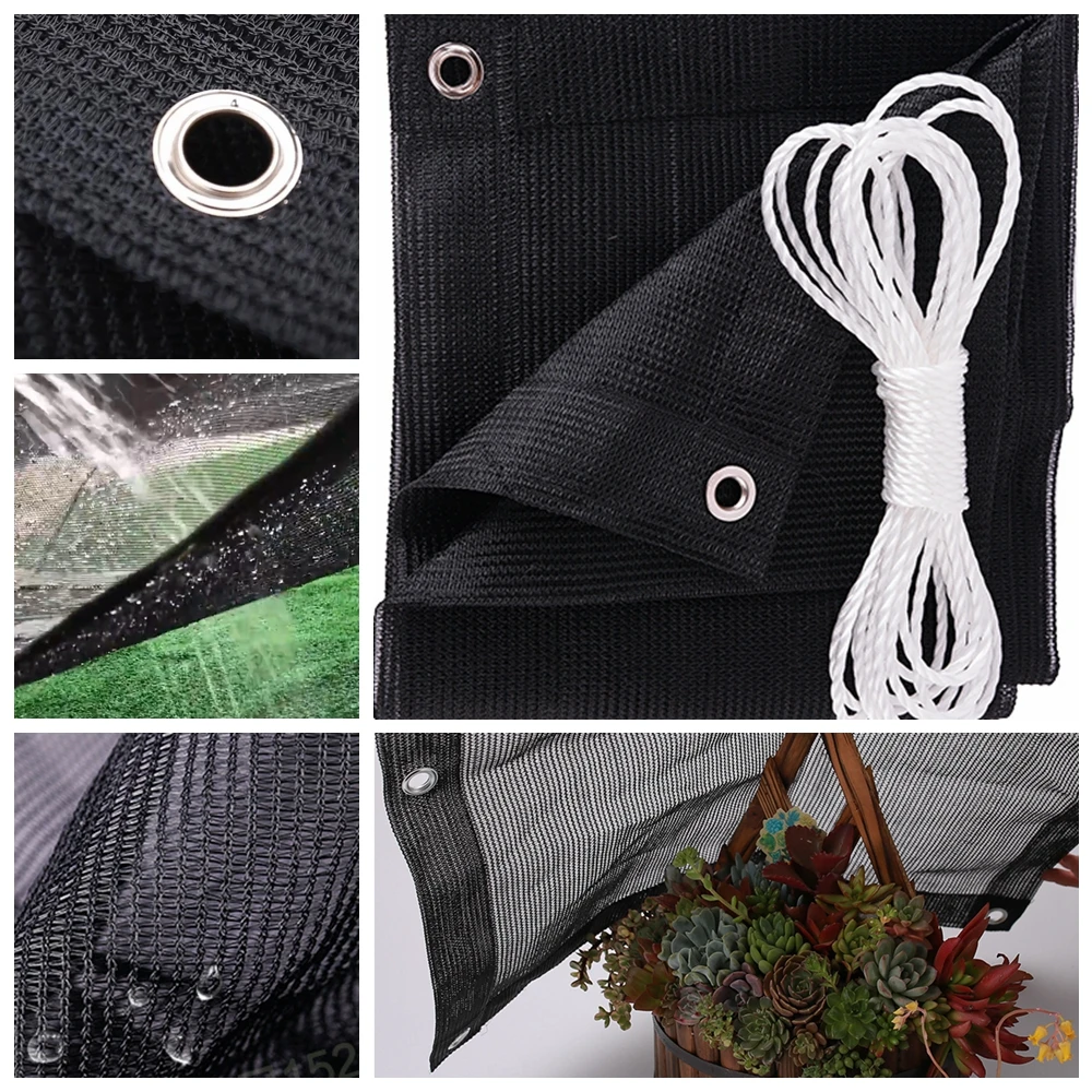 No Smell 95 Shading Black Sun Shade Sails Waterproof Sun Shade Nets