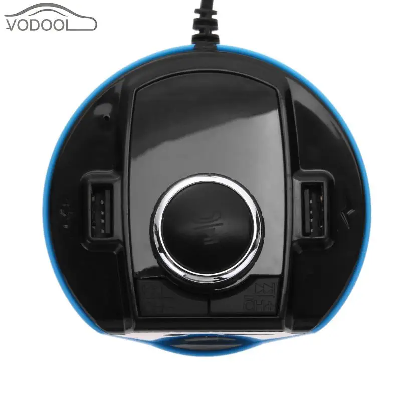 Cup Shaped LCD Car Bluetooth Handsfree FM Transmitter Modulator Auto A2DP MP3 Music Player Dual USB Car-charger
