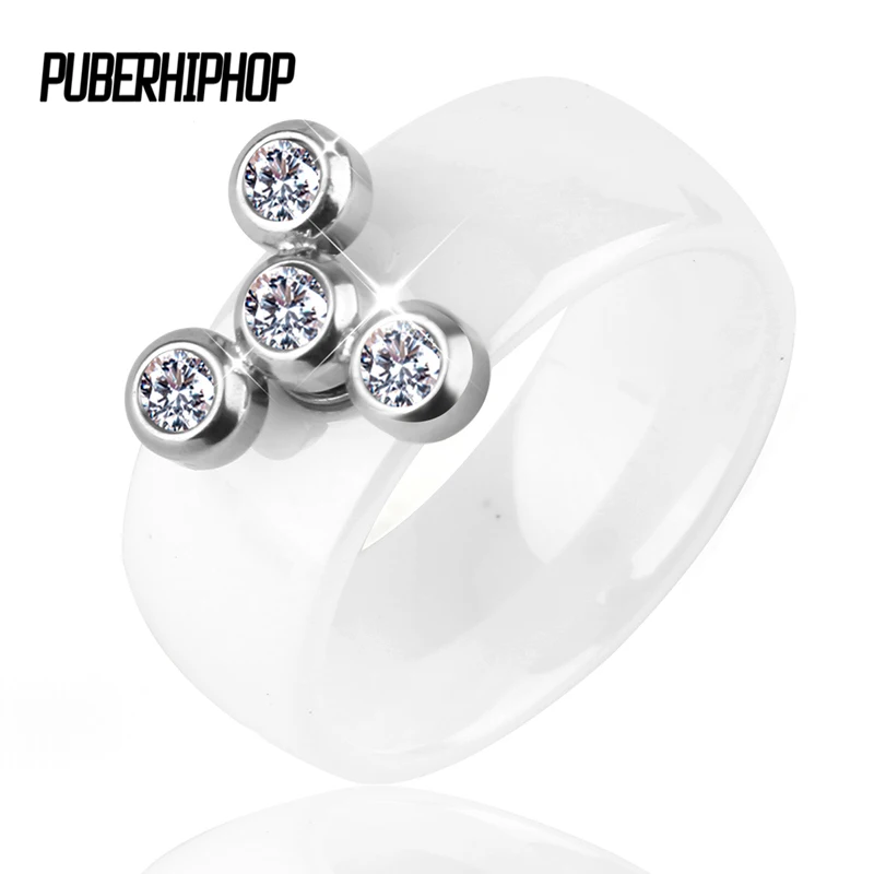 

2017 Hot New Women Style Playing Finger Gyro For Women White Color Ceramic Rings Adult Anxiety Stress Relief Toys and Jewelry