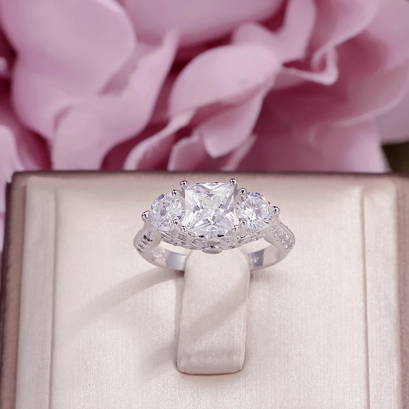 

Vintage Rings For Women Sterling Silver Hyperbole Palace Flowers Luxury Fine Jewelry Bridal Wedding Engagement Ring Bijouterie