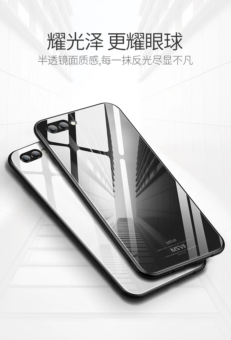 Msvii Роскошный чехол для Huawei honor 10, чехол из закаленного стекла, силиконовый тонкий чехол Mirro для Huawei Honor View 10 V, чехлы для телефонов
