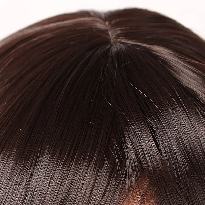 S-noilite короткие прямые волосы парик черный коричневый красный для женщин синтетические головы парики с плоской челкой термостойкие