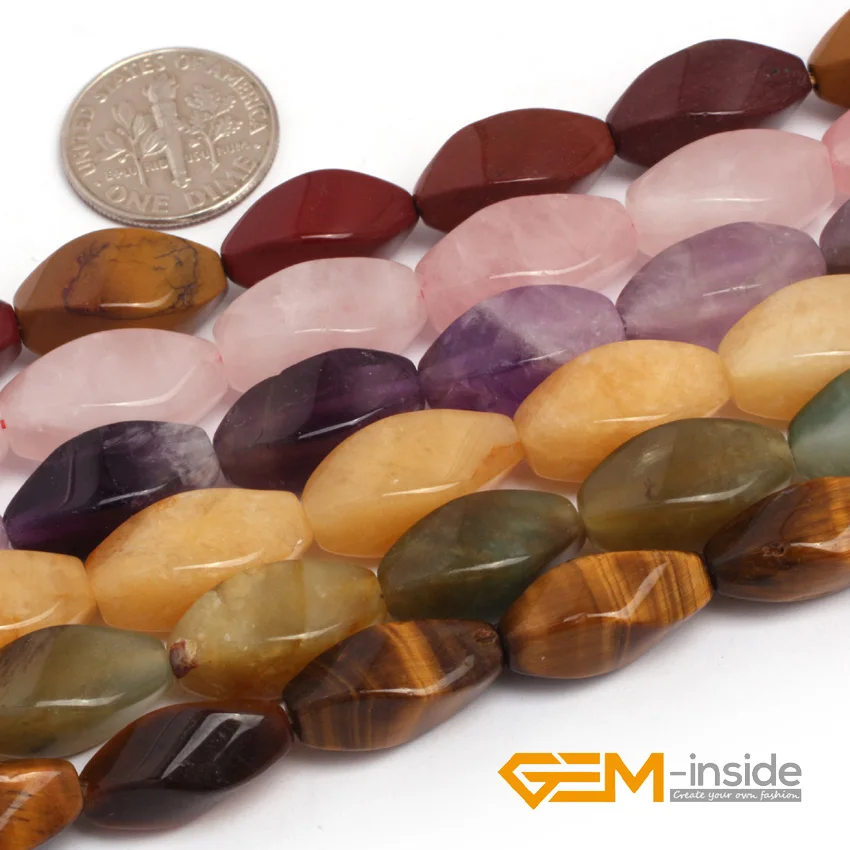 JOE FOREMAN 8x16mm Twist Red Jasper Gemstone Beads - 15" Strand, Natural Semi-Precious Stone For Jewelry Making