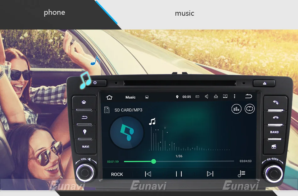 Discount Eunavi 2 Din Car DVD GPS For Skoda Octavia 2012 2013 A 5 A5 Yeti Fabia Car Android 9.0 Quad Core RAM 2GB Stereo Radio Navigation 16