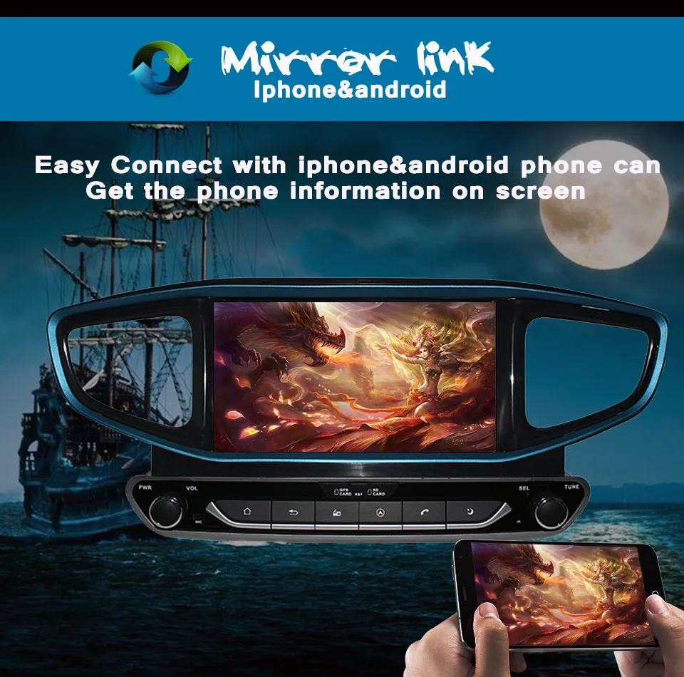 Excellent 4GB+64GB Android 9.0 Car DVD Player Stereo Unit GPS Navigation for HYUNDAI Ioniq Hybrid 2016 2017 2018 Auto Multimedia Head unit 12