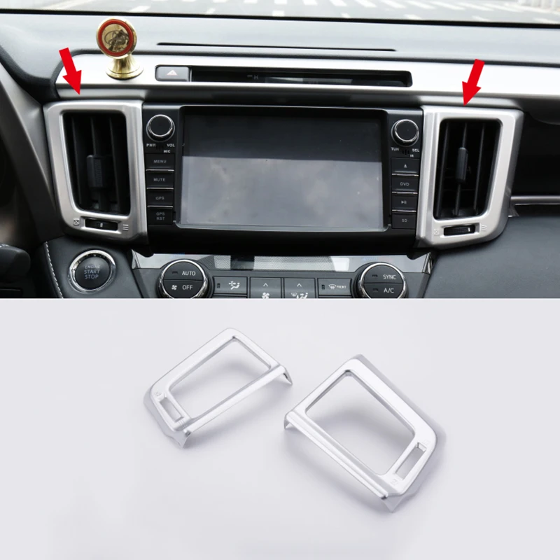

For Toyota RAV4 RAV 4 2016 2017 ABS Matte Car Center Enclosed AC Middle Outlet Cover Trim Air Vent Auto Accessories 2pcs