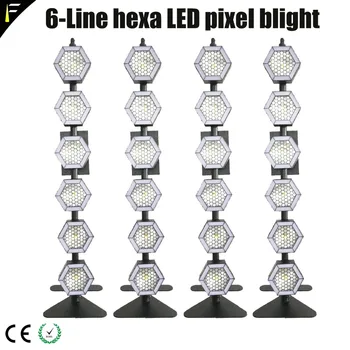 cheap 4 Eenheden 6X100 W 6 Lijn Hexa Cob Led Rgb Warm Koud Zon Licht Podium terug Licht Pixel Deco Verlichting Fit Muziek Concert Met Flightcase