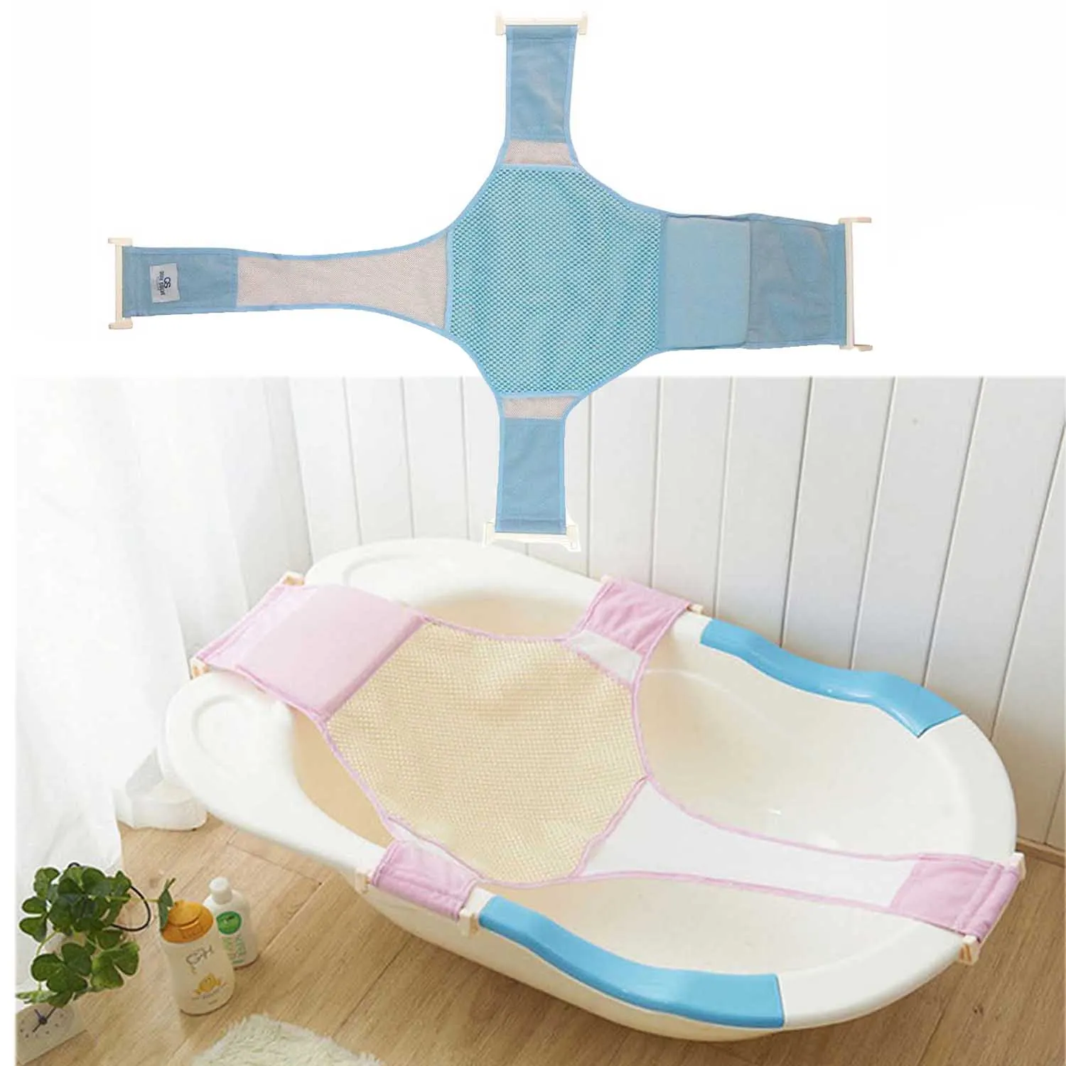 

NC Adjustable Newborn Baby Bathtub Seat Support Shower Sling Hammock Net Safety Security Baby Bath Seat Baby Care banheira banho