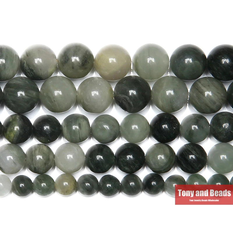 Natural Stone Green Hair Quartz Round Beads 15&quot Strand 4 6 8 10 12MM Pick Size For Jewelry Making | Украшения и аксессуары