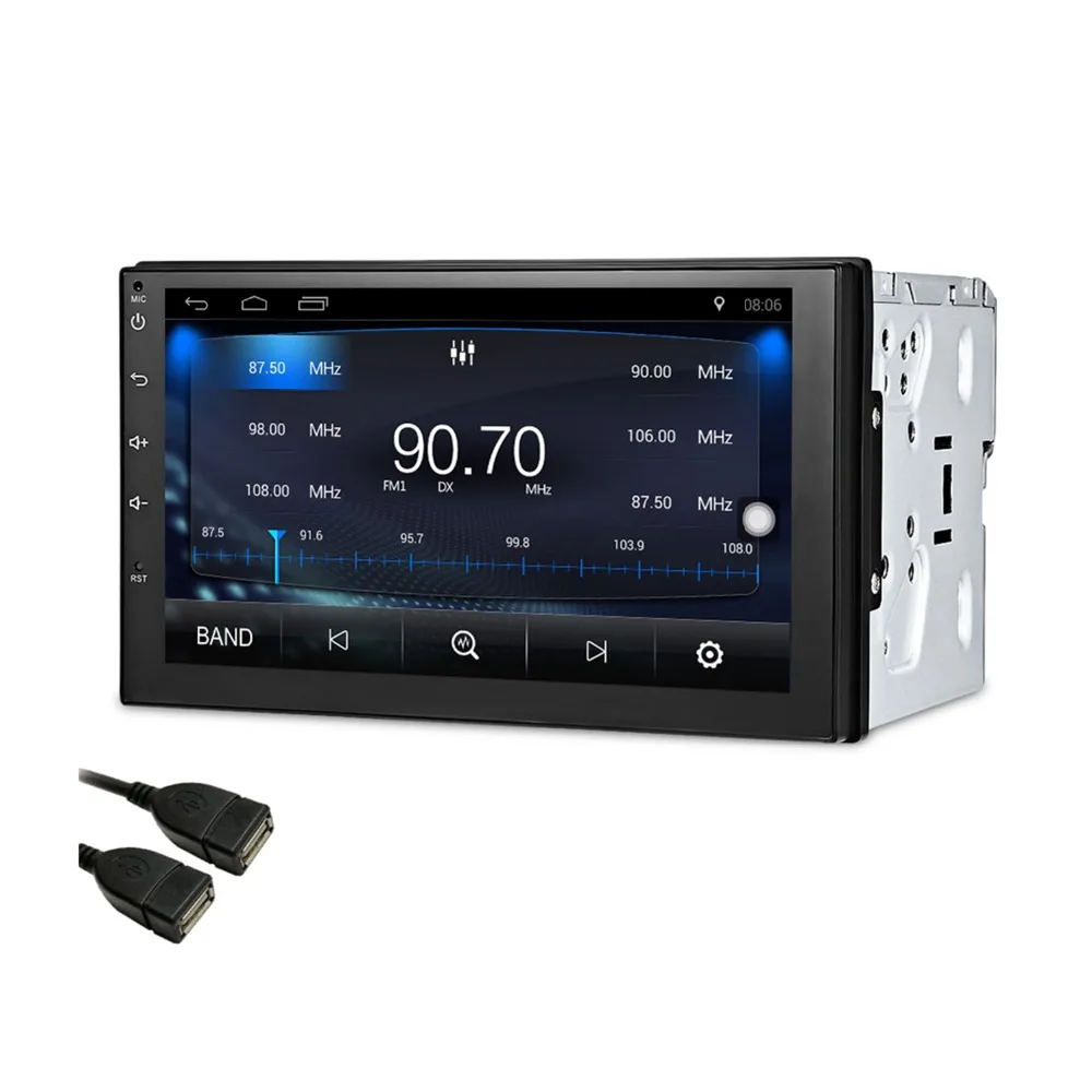 2 DIN android 6,0 Quad Core HD pantalla táctil incorporada Bluetooth Wifi AM/FM Radio 1 GB de RAM 16 GB ROM GPS de navegación del coche Autoradio