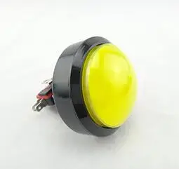 2 шт. 60 мм круглый с подсветкой аркадная Кнопка Светодиодный кнопки с микропереключателем для монет игровой автомат - Цвет: Yellow