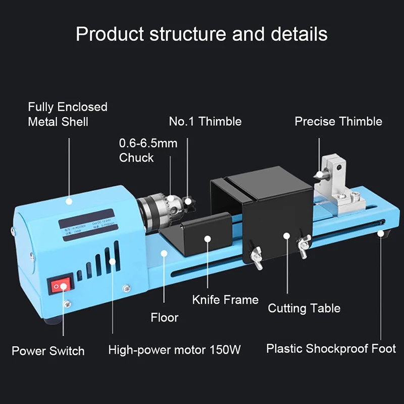 

DIY Beads Mini Lathe Grinding Polisher Electric Wood Polishing Beading Machine DIY Woodworking Buddha Pearl Lathe Machinery 150W