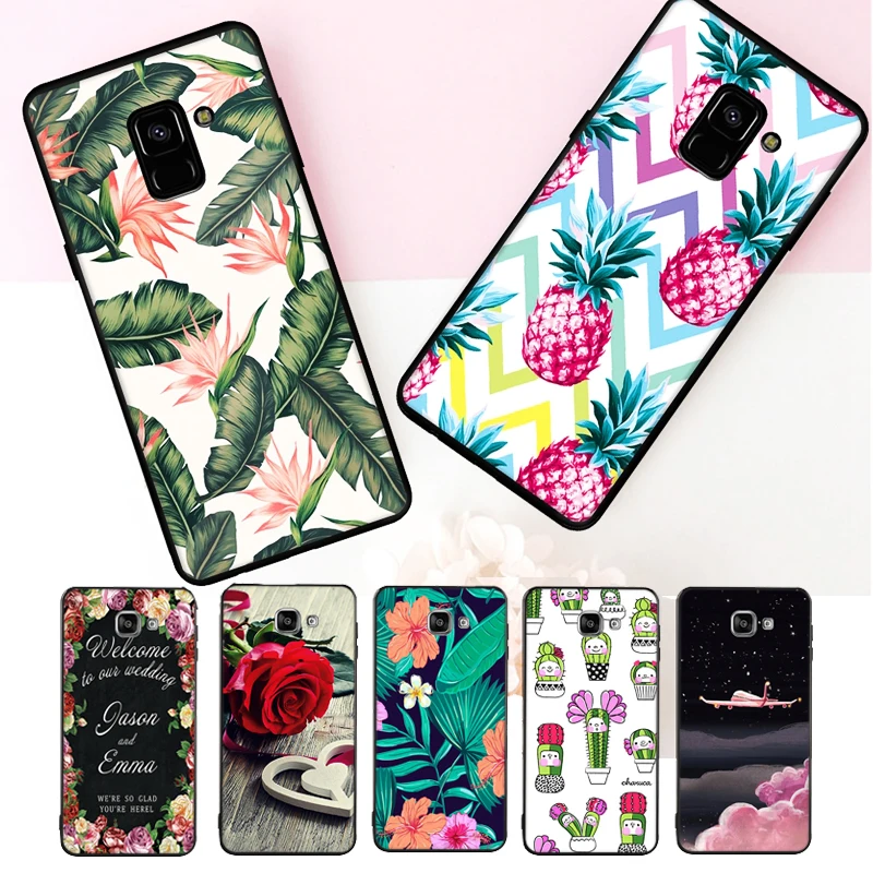 

GerTong Matte TPU Pattern Case For Samsung Galaxy A8 Plus 2018 A5 J5 J7 2017 A3 A7 J3 2016 S9 S8 Plus Note 8 Black Cover