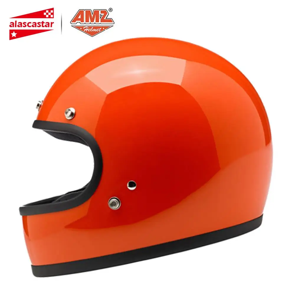 AMZ Motorcycle Helmet Vintage Motocross Casco Moto Helmet Retro Motorbike Full Face Helmet