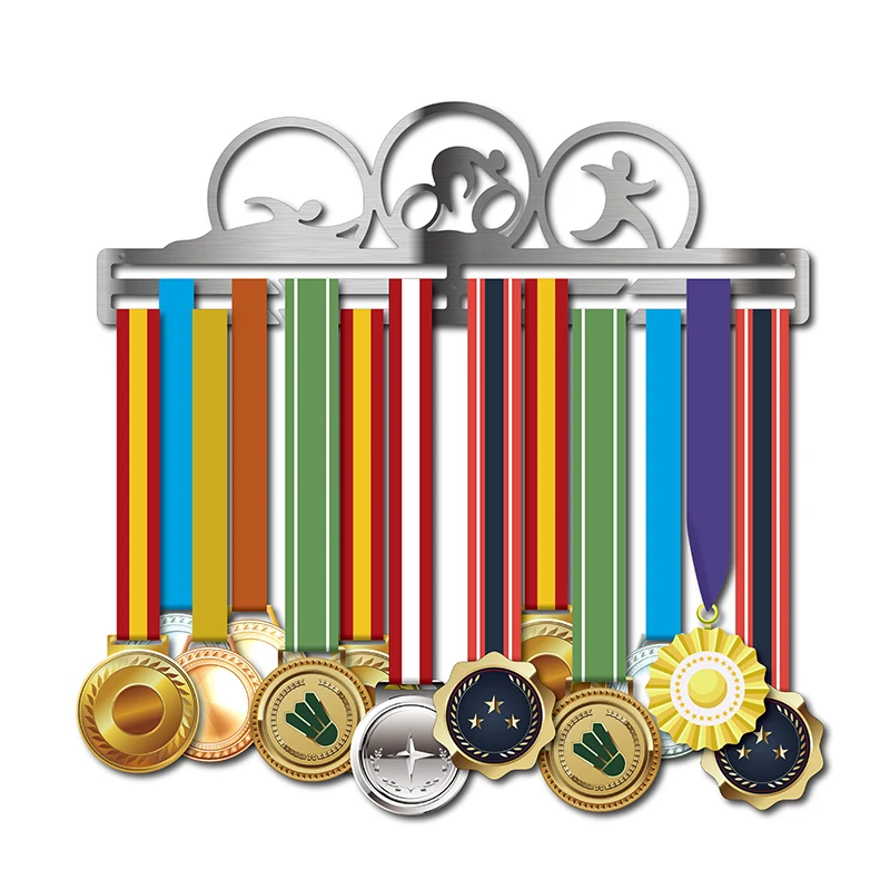 La tienda del metal Colgador de Medallas Deportivas - Medallero de Pared -  Expositor de Medallas - Soporte de Medallas - Running, Natacion, Triatlon,  Futbol - Acero Negro Texturizado : : Deportes y aire libre