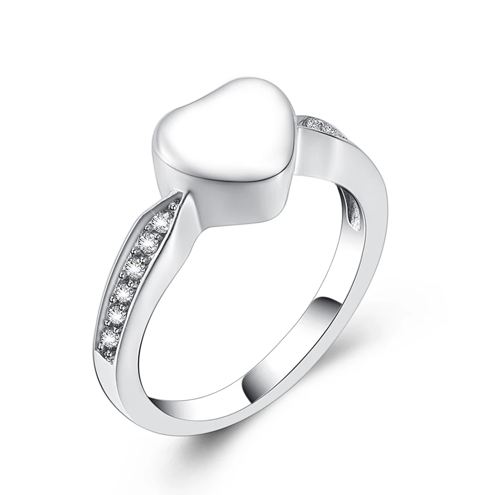 

Cremation Keepsake Ring Inlay Crystal Stainless Steel Urns Ring For Human Ashes Funeral Cremation Jewelry Factory Direct Sale