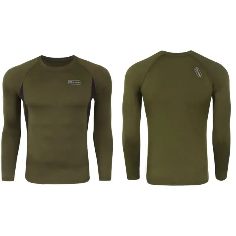 Green  Outdoor Tactical Winter Warm Sports Clothing Running T-shirts and Pants Sets  Underwear Breathable Thermal Underclothes