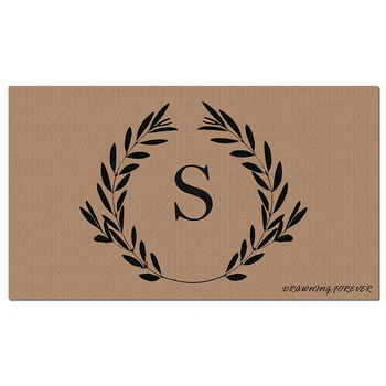 

Personalized Doormat Letter S Entry Welcome Mat Rubber Front Door Carpet Outdoor Funny Doormat for Entrance Door Anti Slip Rug