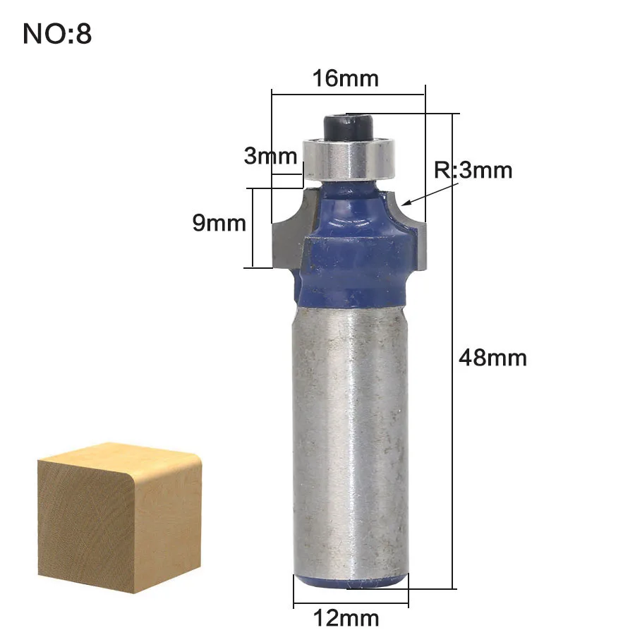 1 шт. 12 мм хвостовик 1/" Радиус Круглый над бисером окантовка формирования древесины фрезы карбида вольфрама фрезы для дерева Деревообрабатывающие инструменты