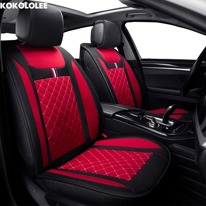 

KOKOLOLEE flax car seat cover for Subaru forester xv suzuki grand vitara front rear universal seat covers auto seats protector