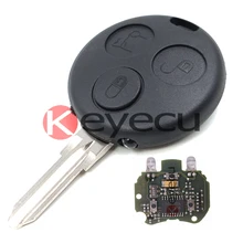 New Uncut Remote Key Fob 3 Button 433MHz for Smart Fortwo Forfour City With 2 Infrared Lights