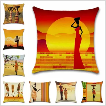 

African Pattern Abstract Painting Africa Cushion Cover Decoration house Home sofa chair seat Exotic gift for friend pillowcase
