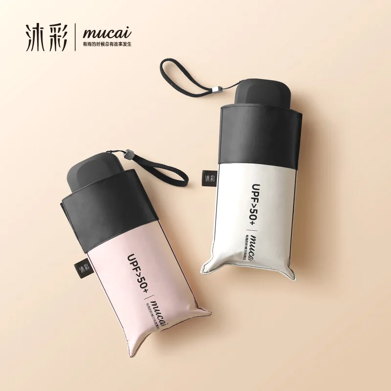 

Mucai Pocket Mini Umbrella Rain Women 6K Anti UV Sun Umbrella Men Women Five Folding Portable Kids Umbrellas Parasol Windproof
