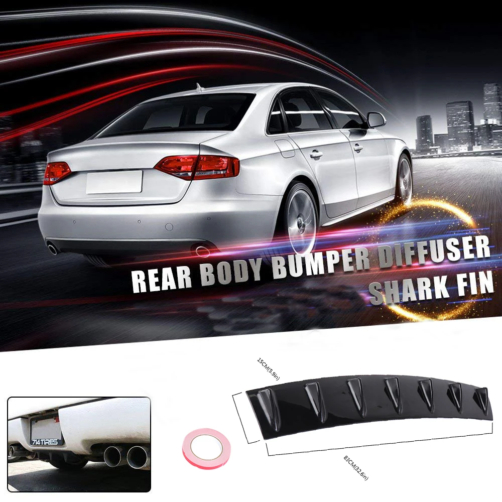 Black JDM Shark Fin Rear Bumper Diffuser Lip For 2003-2007 Infiniti G35 Coupe – Unpainted Polyurethane