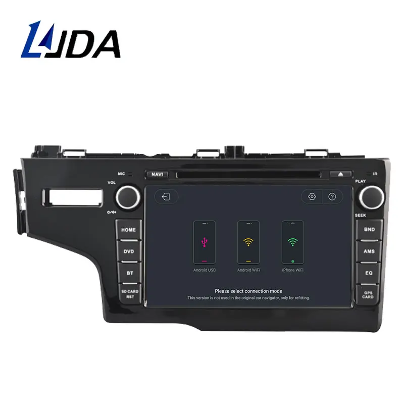 Discount LJDA 1Din Android 9.1 Car Radio For Honda JAZZ FIT 2014 2015 WIFI Car Multimedia Player Stereo GPS Navigation DVD IPS Auto Audio 4