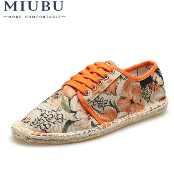 

MIUBU New Spring Summer Male Canvas Linen Espadrilles color-blocking casual shoes,Durable rubber sole slip-on shoes