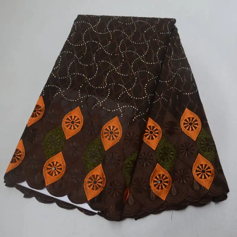 E7220 High Quality African Swiss Volie Lace Fabric With Stones For for women or men clothing wedding party | Дом и сад
