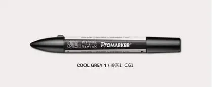 Winsor& Newton ProMarker двойной наконечник графический маркер-серый и черный - Цвет: Cool Grey 1