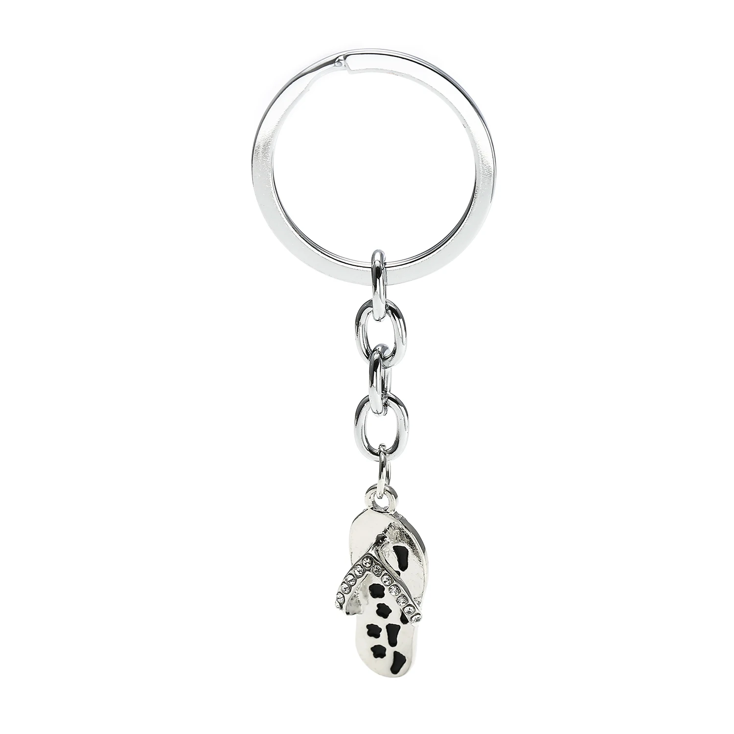12PC Wholesale Pet Paw Print Keychain Clear Crystal Sandals Always At Your Side Flip Flop Keyring Gift Jewelry Women Men Animal | Украшения