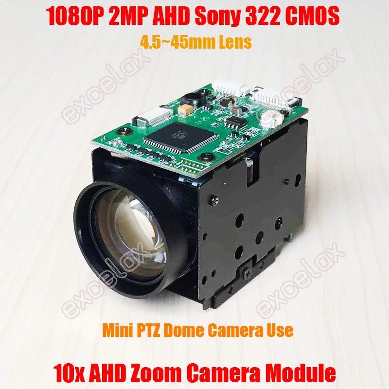 

1080P 2MP AHD 10x Optical 4.5-45mm Sony IMX322 IMX323 CMOS Zoom Camera Module Coaxial Analog CCTV Mini PTZ High Speed Dome Block
